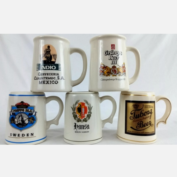 Vint 5 Tankards World's Great Breweries Mini EUC - Picture 5 of 8